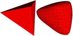 Modified butterfly interpolation of the polyhedral subdivision
